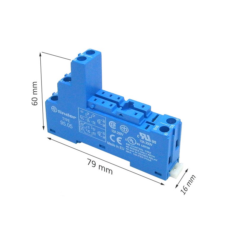 zoccolo Finder per Relè 6 contatti per relè tipo 4052 barra DIN o pannello