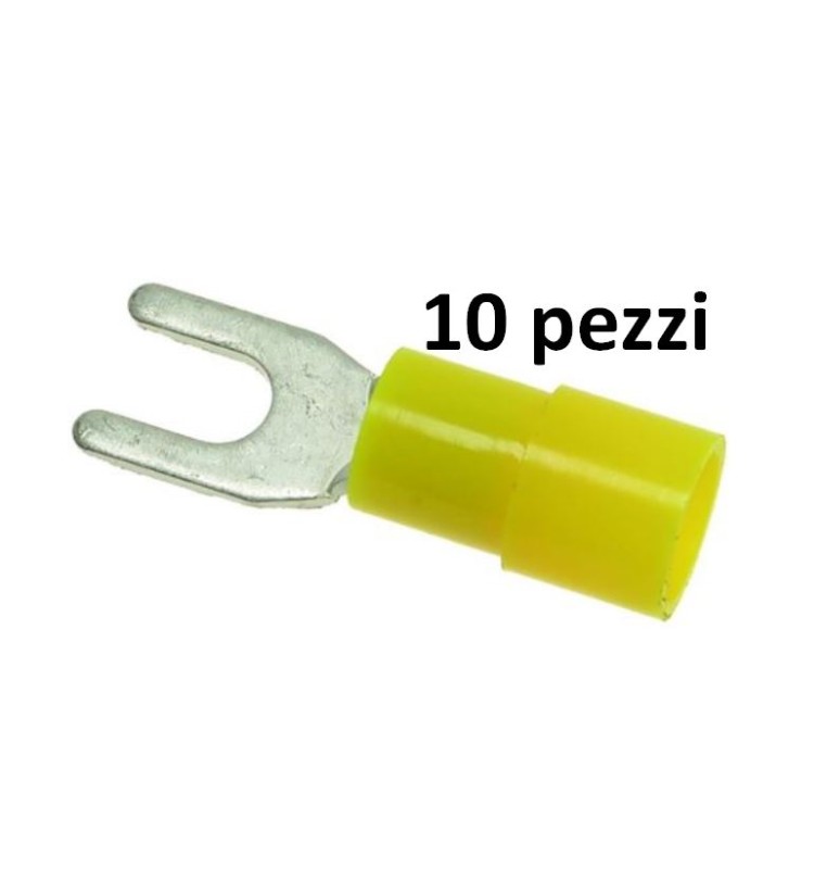 CAPOCORDA FORCELLA GIALLO FORO 4mm SET 10 PZ