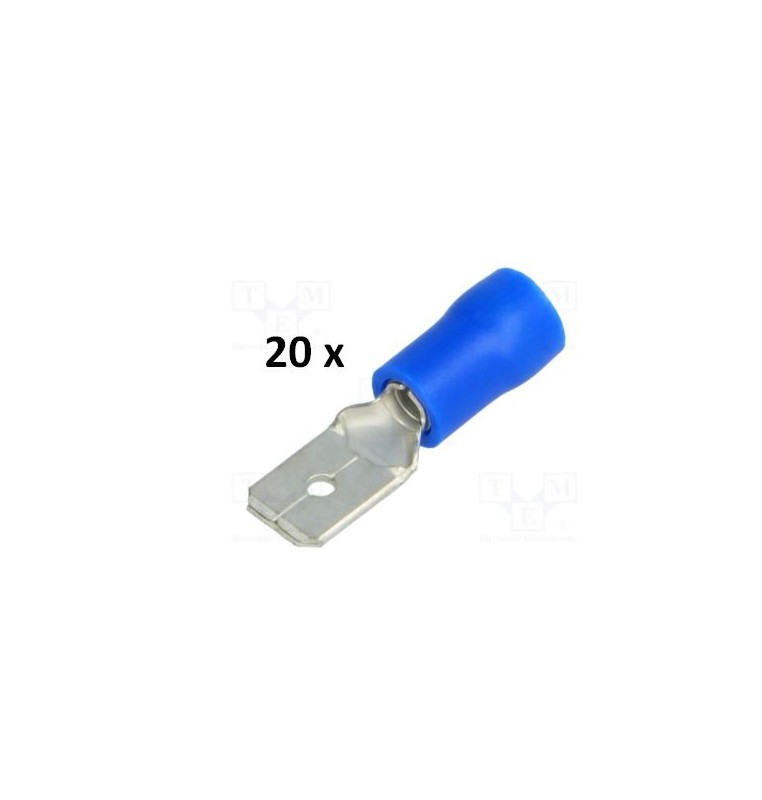 CAPOCORDA FASTON 6,3 MASCHIO BLU (20PZ)