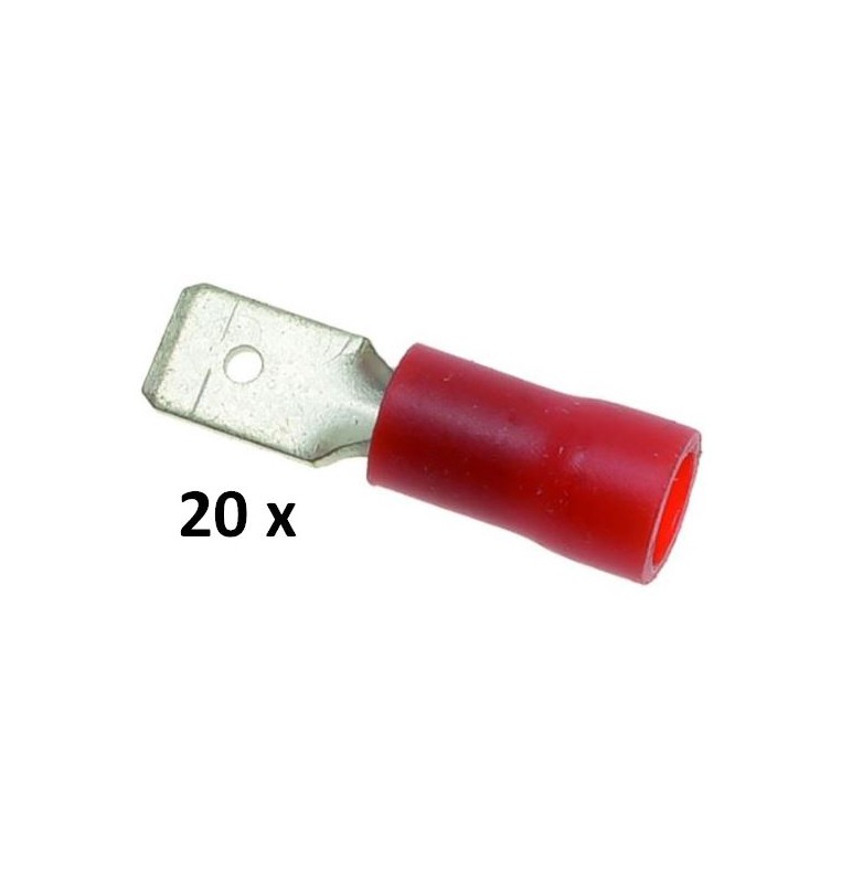 CAPOCORDA FASTON 6,3 MASCHIO ROSSO (20PZ)