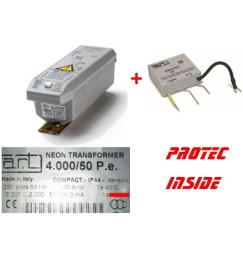 TRASFORMATORE PER INSEGNE NEON 4000 VOLT 50 mA + Protec