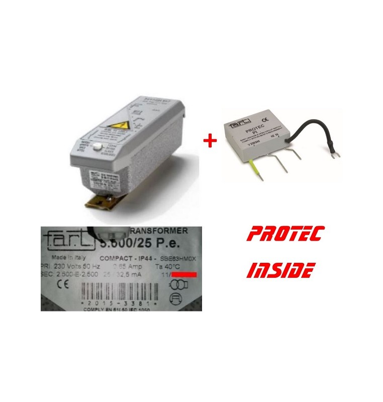 TRASFORMATORE PER INSEGNE NEON 5000 VOLT 25 mA + Protec