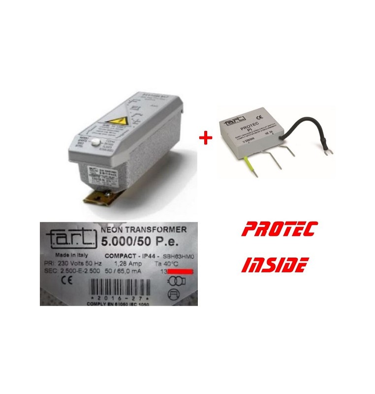 TRASFORMATORE PER INSEGNE NEON 5000 VOLT 50 mA + Protec