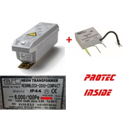 TRASFORMATORE PER INSEGNE NEON 6000 VOLT 100 mA  + Protec