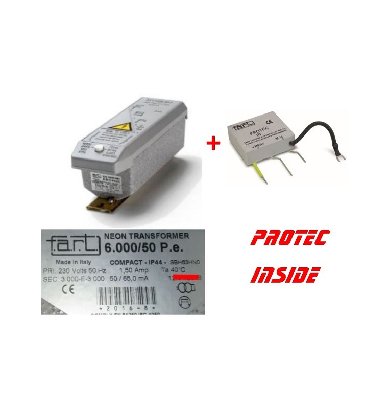 TRASFORMATORE PER INSEGNE NEON 6000 VOLT 50 mA + Protec