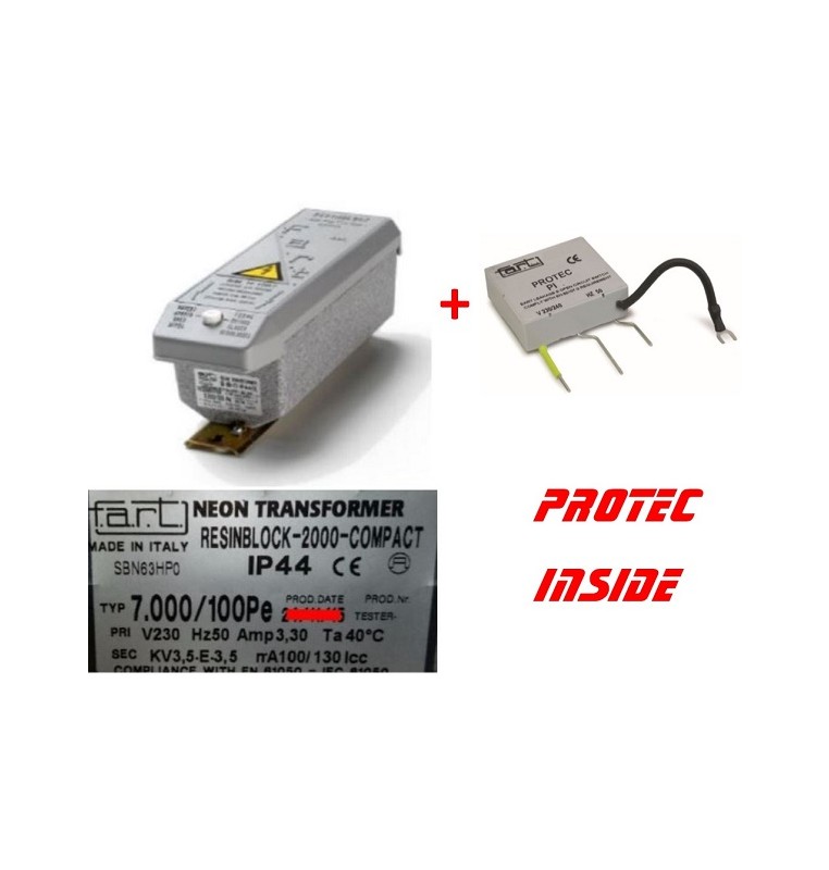 TRASFORMATORE PER INSEGNE NEON 7000 VOLT 100 mA + Protec