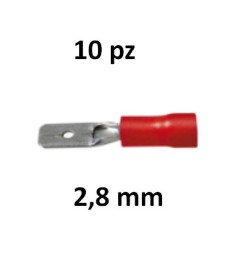 CAPOCORDA FASTON 2,8 MASCHIO  preisolato rosso 10 PEZZI