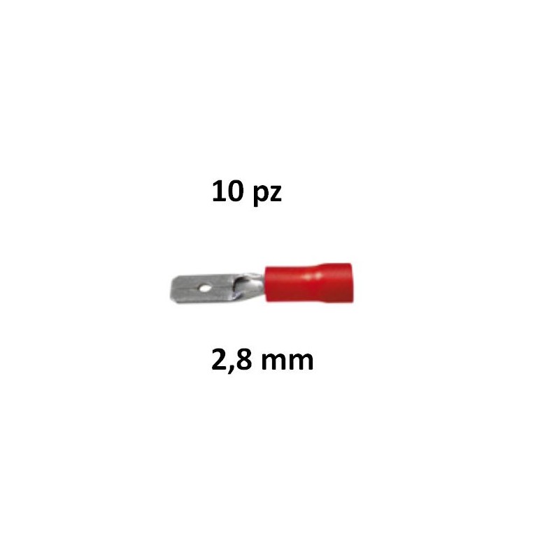 CAPOCORDA FASTON 2,8 MASCHIO  preisolato rosso 10 PEZZI