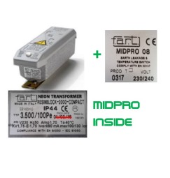 TRASFORMATORE PER INSEGNE NEON 3500 VOLT 100 mA  + MIDPRO