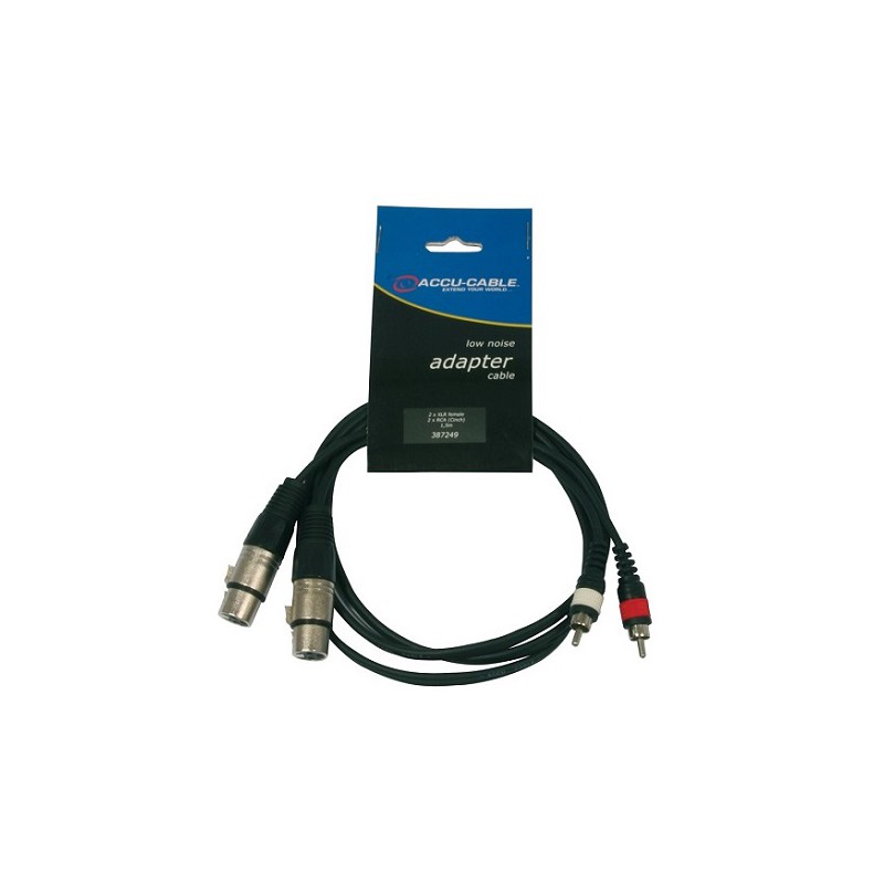 CAVO 2XLR FEMMINA-2RCA 1,5m ADATTATORE XLR RCA