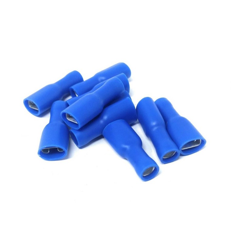 CAPOCORDA FASTON 6,3 FEMMINA  BLU TUTTO ISOLATO SET 10 pz