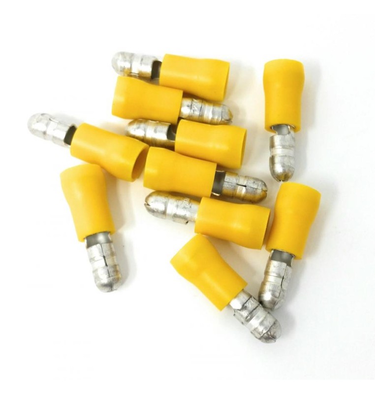 CAPOCORDA CILINDRICO MASCHIO GIALLO 5mm set 10 pz