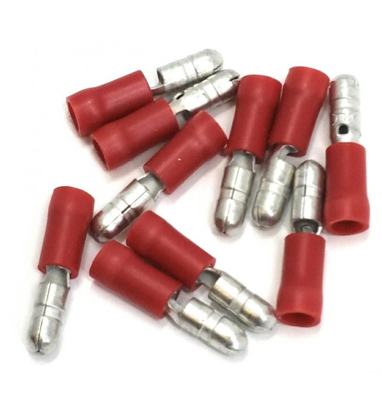 CAPOCORDA CILINDRICO MASCHIO ROSSO 4mm SET 10 pz