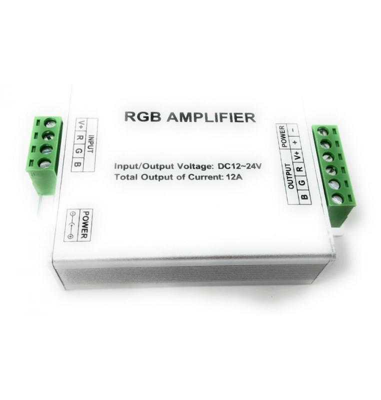AMPLIFICATORE RGB PER LED STRIP 12 AMPERE 12-24 VOLT
