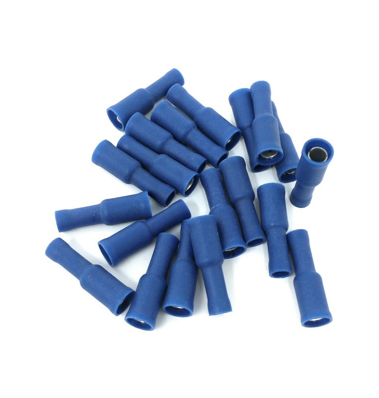 CAPOCORDA CILINDRICO FEMMINA BLU 4mm SET 20 pz