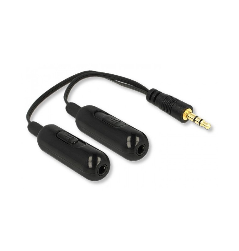 ADATTATORE JACK 3,5 Stereo-2 PRESE JACK 3,5 Stereo morbido con volume