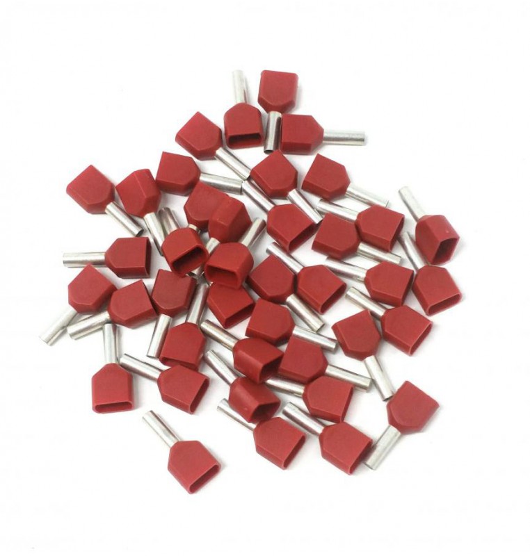 CAPOCORDA BUSSOLA ROSSO 2X1,5 mmq x 8 mm lunghezza 40 PZ