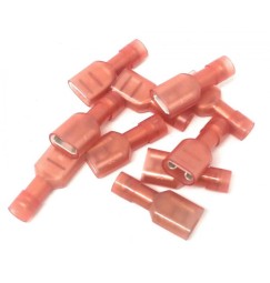 CAPOCORDA FASTON 6,3 FEMMINA ROSSO SET 10 pz TUTTO ISOLATO