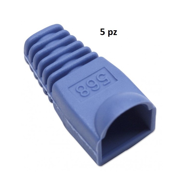 COPRICONNETTORE PER PLUG RJ45 BLU kit 5 pezzi