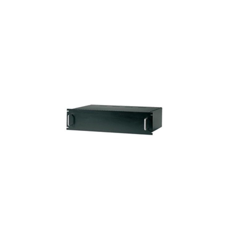 CONTENITORE RACK 2 UNITA' NERO CON MANIGLIE