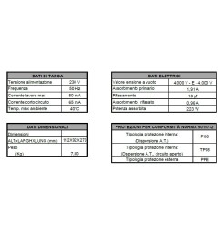 TRASFORMATORE PER INSEGNE NEON 8000 VOLT 50 mA + TOTALPRO