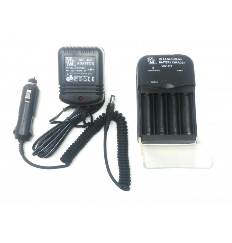 CARICA BATTERIE STILO per AUTO 12V (con alimentatore 220V)