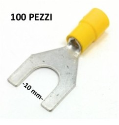 CAPOCORDA FORCELLA GIALLO FORO 10mm CONFEZIONE 100PZ