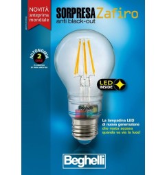 LAMPADINA E27  SORPRESA ZAFIRO LED 810 Lumen 6 Watt 2700K(equiv.80 Watt) antiblackout
