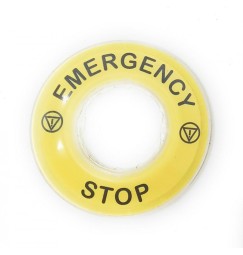 ETICHETTA EMERGENCY STOP per pulsanti di emergenza a fungo