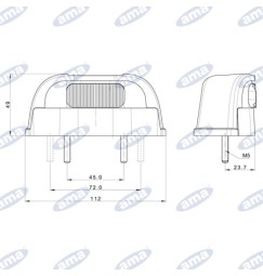 fanalino illuminazione luce targa LED impermabile 12-36 VOLT