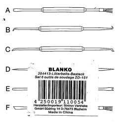 ATTREZZI PER LA SALDATURA assortimento 6 pezzi