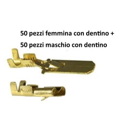 Capocorda 6,3 femmina + maschio con dentino 6,3 50+50 Pezzi