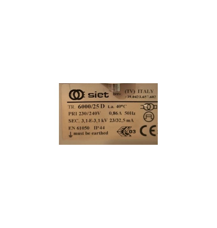 SIET TRASFORMATORE PER INSEGNE NEON 5000 VOLT 25 mA IP 44 CON DISTOP SIET TRASFORMATORE PER INSEGNE NEON 5000 VOLT 25 mA IP 44 CON DISTOP
