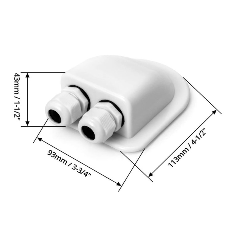 PASSACAVO PER TETTO A DUE USCITE BIANCO