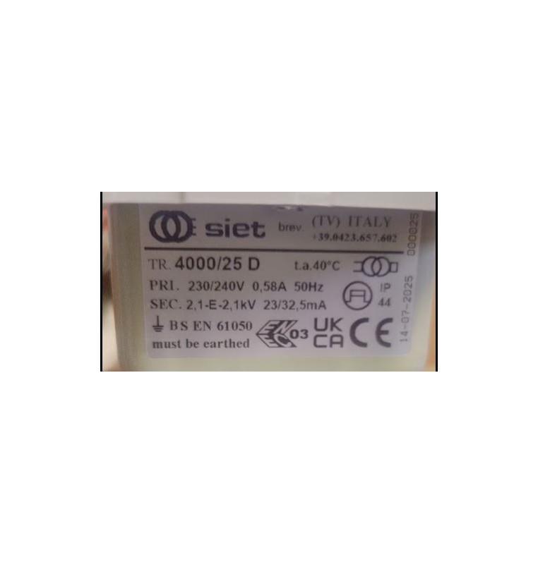 SIET TRASFORMATORE PER INSEGNE NEON 4000 VOLT 50 mA IP 44 CON DISTOP