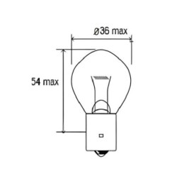 LAMPADINA 24 VOLT 50 WATT / 45 WATT ATTACCO BA20D PER CAMION D'EPOCA